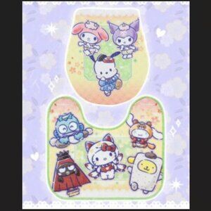 New Sanrio Characters Toilet Cover and Mat Set Yokai Parade Toreba Ex Japan Rare